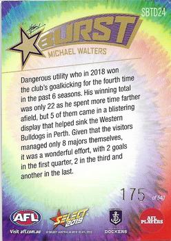 2019 Select Footy Stars - Starburst Caricatures Tie-Dye #SBTD24 Michael Walters Back